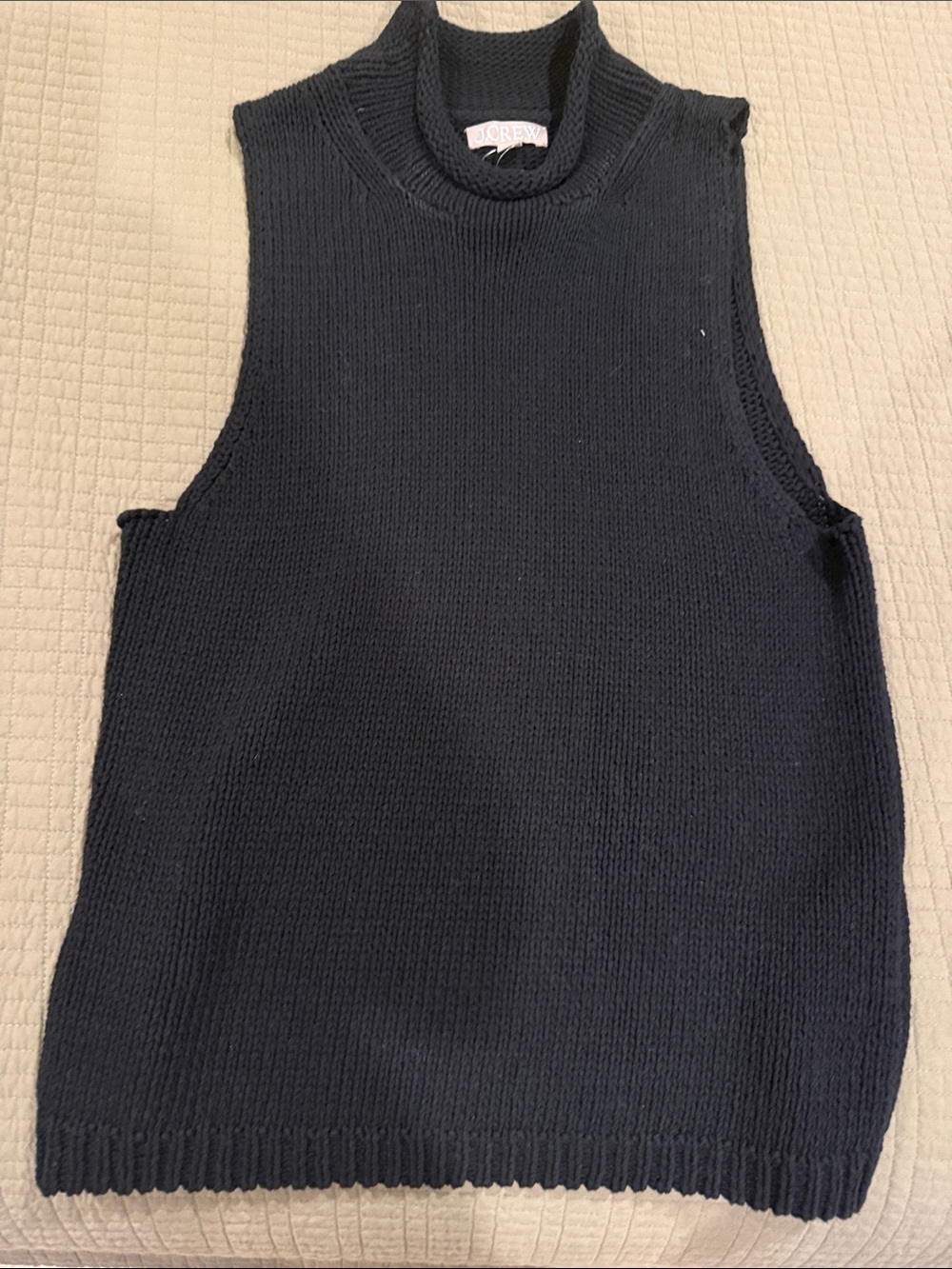 J. Crew Black Sleeveless Turtleneck Knit Sweater